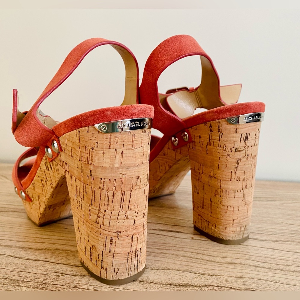 Michael Kors leather and cork heel sandals - Picture 3 of 5